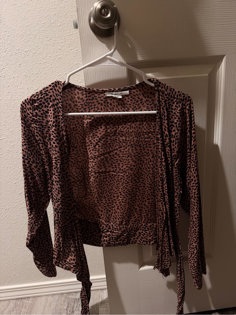 O’Neil Leopard Print Wrap Top